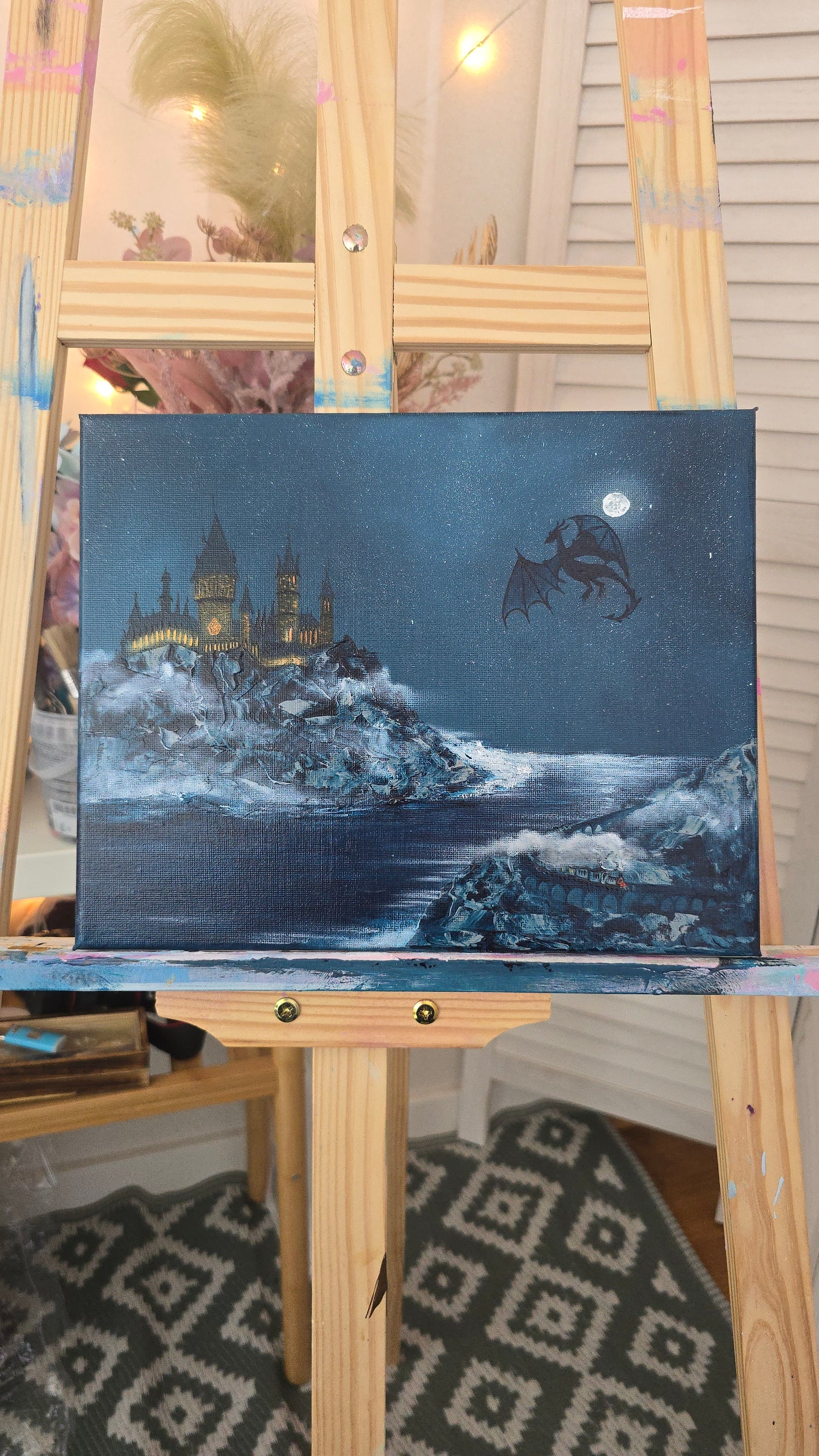 Nightfall Over the Castle - 24x30cm | Original