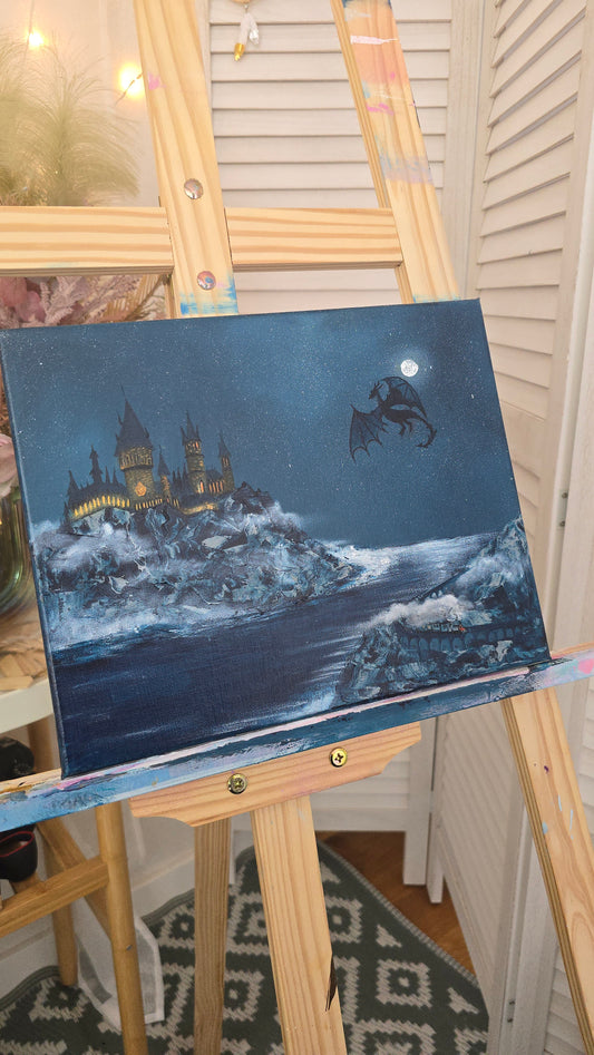 Nightfall Over the Castle - 24x30cm | Original